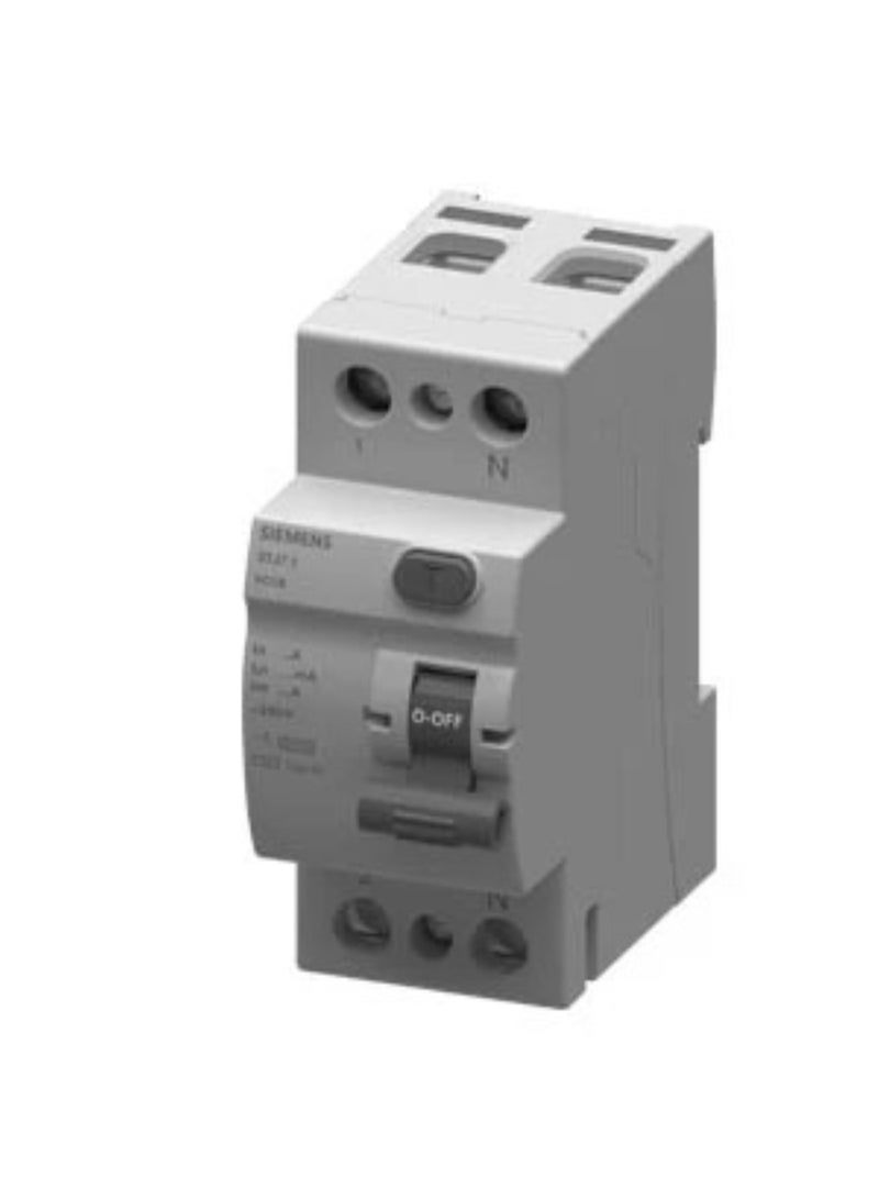 Siemens 5TJ Residual Current Circuit Breaker (RCCB), 2-Pole, 25A, 100mA, Type AC - (5TJ7412-0)